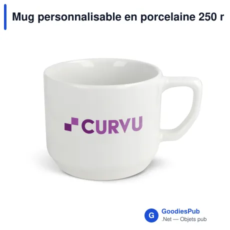 Mug personnalisable en porcelaine 250 ml avec logo - Bern