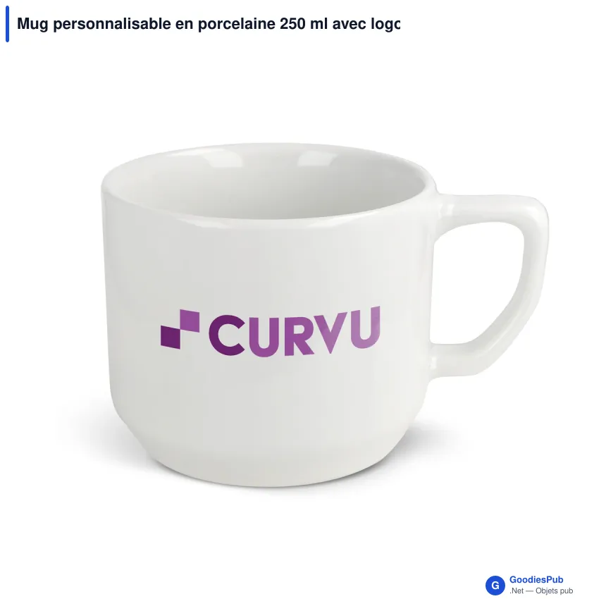 Mug personnalisable en porcelaine 250 ml avec logo - Bern - Image 1