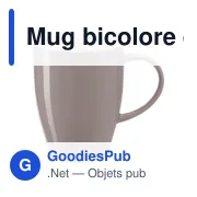 Mug bicolore en porcelaine de 350 ml Paula - Miniature 1