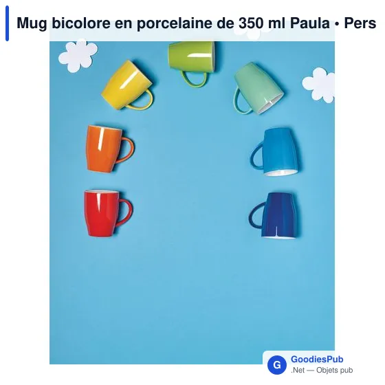 Mug bicolore en porcelaine de 350 ml Paula - Image 11