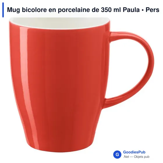 Mug bicolore en porcelaine de 350 ml Paula - Image 12