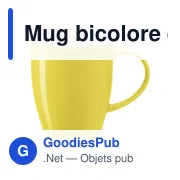Mug bicolore en porcelaine de 350 ml Paula - Miniature 6