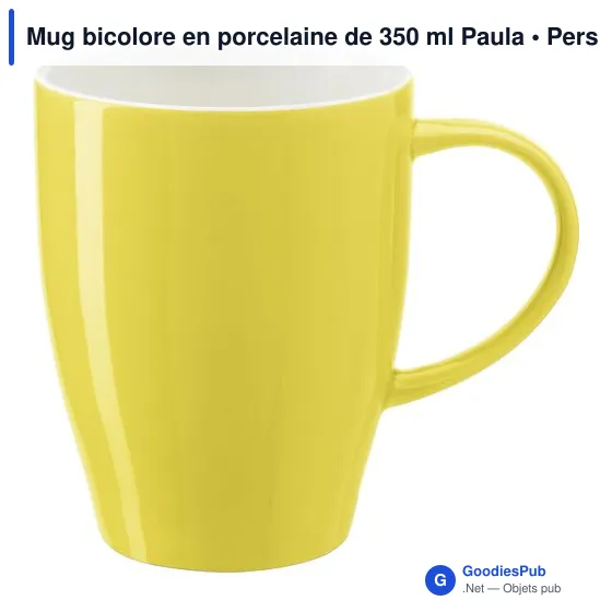Mug bicolore en porcelaine de 350 ml Paula - Image 6