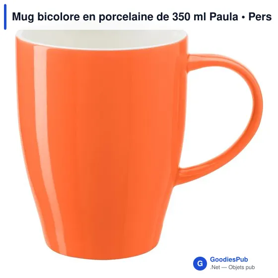 Mug bicolore en porcelaine de 350 ml Paula - Image 9
