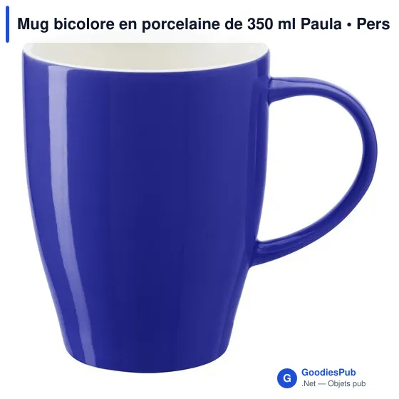 Mug bicolore en porcelaine de 350 ml Paula - Image 10