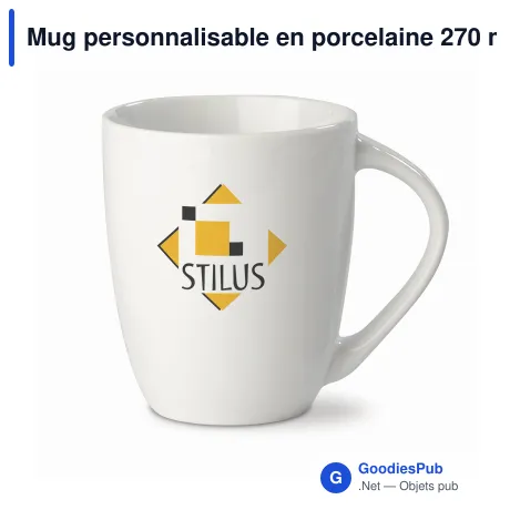 Mug personnalisable en porcelaine 270 ml avec logo - Chypre