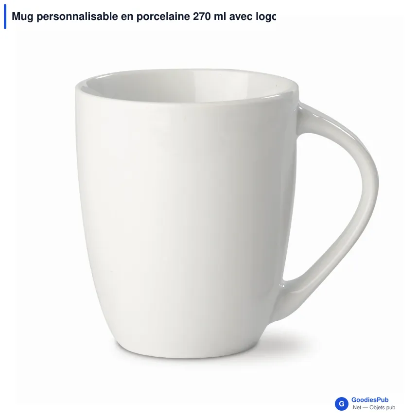 Mug personnalisable en porcelaine 270 ml avec logo - Chypre - Image 2