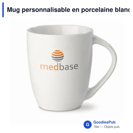 Mug personnalisable en porcelaine blanche 270 ml avec logo - Cyprus