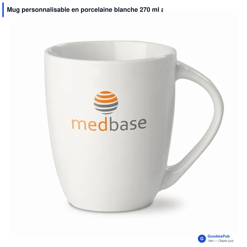 Mug personnalisable en porcelaine blanche 270 ml avec logo - Cyprus - Image 1