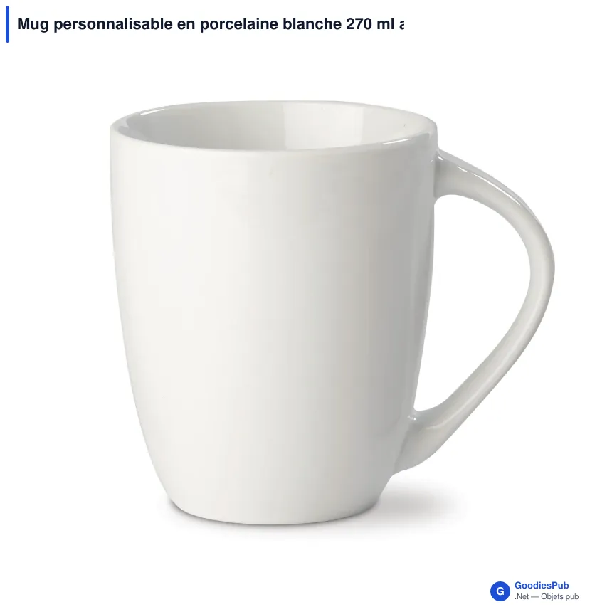 Mug personnalisable en porcelaine blanche 270 ml avec logo - Cyprus - Image 2
