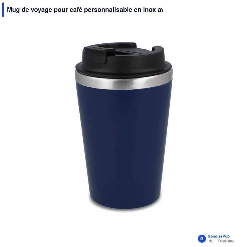 Mug de voyage pour café personnalisable en inox avec logo - 350 ml - Image 2