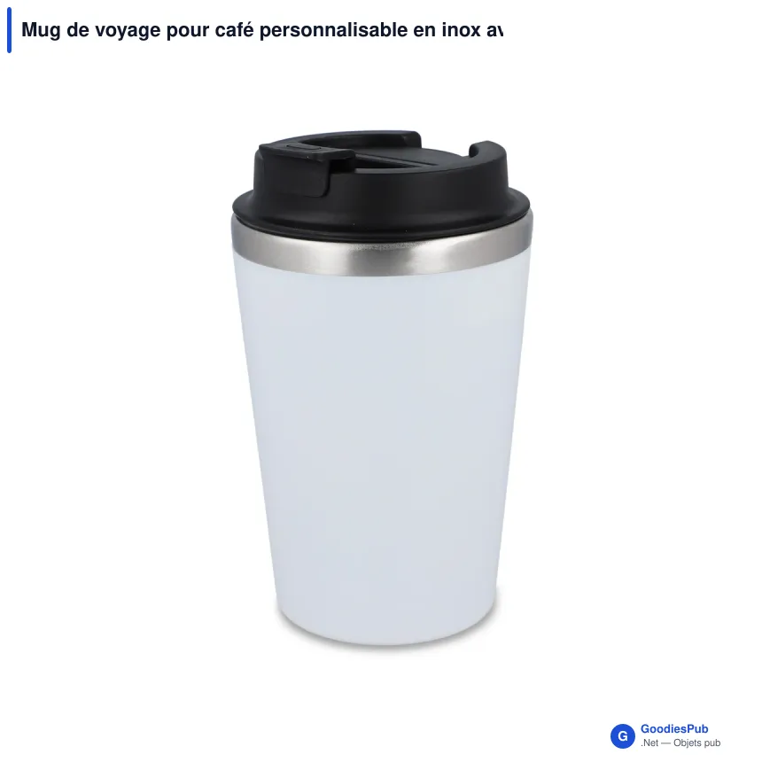 Mug de voyage pour café personnalisable en inox avec logo - 350 ml - Image 5