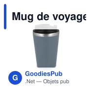 Mug de voyage pour café personnalisable en inox avec logo - 350 ml - Miniature 6