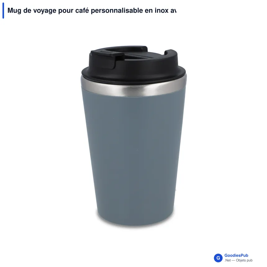 Mug de voyage pour café personnalisable en inox avec logo - 350 ml - Image 6