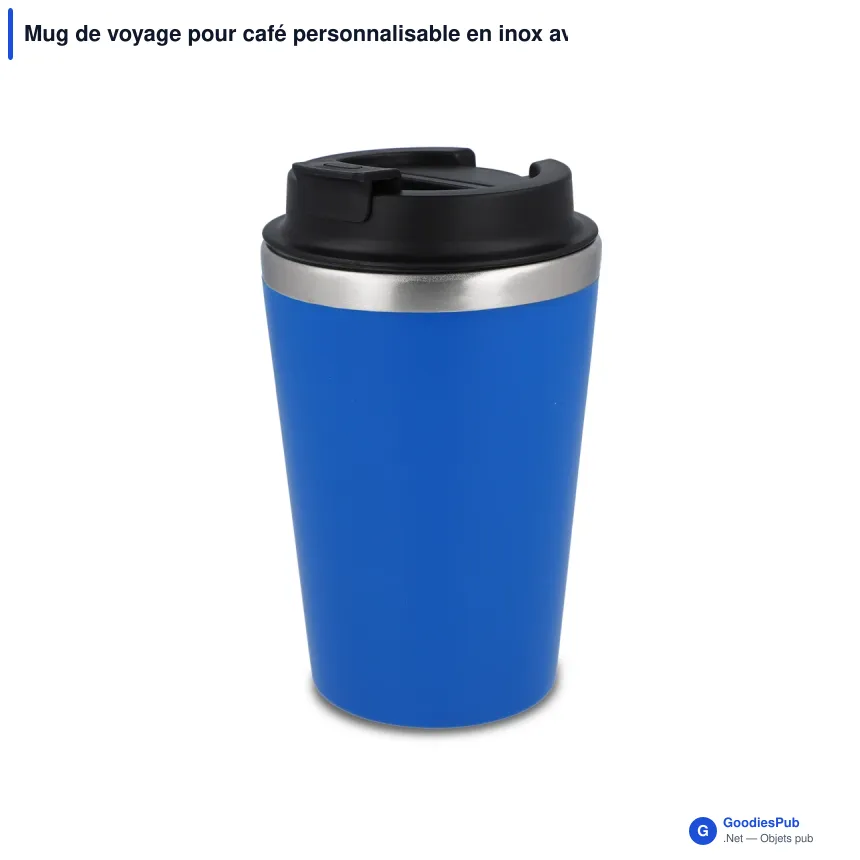 Mug de voyage pour café personnalisable en inox avec logo - 350 ml - Image 9