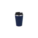Variante Bleu foncé - Mug de voyage pour café personnalisable en inox avec logo - 350 ml