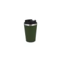 Variante Vert olive - Mug de voyage pour café personnalisable en inox avec logo - 350 ml