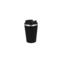 Variante Noir - Mug de voyage pour café personnalisable en inox avec logo - 350 ml