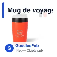 Mug de voyage personnalisable 240 ml à finition caoutchoutée avec logo - Sagaform Loke - Miniature 1