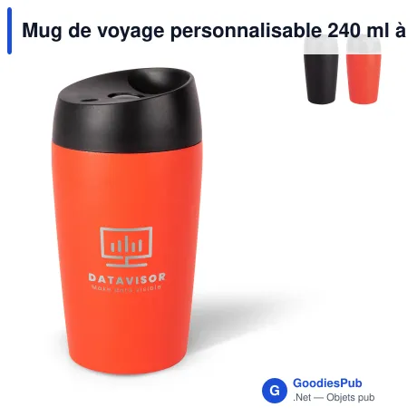 Mug de voyage personnalisable 240 ml à finition caoutchoutée avec logo - Sagaform Loke
