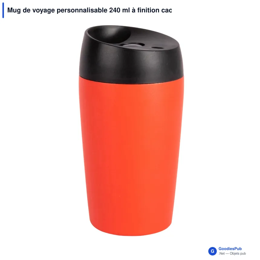 Mug de voyage personnalisable 240 ml à finition caoutchoutée avec logo - Sagaform Loke - Image 2