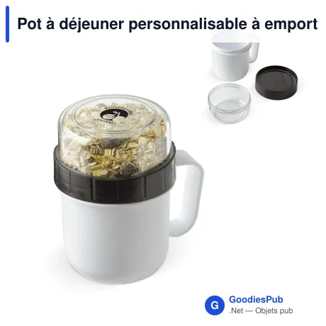 Pot à déjeuner personnalisable à emporter 520 + 230 ml avec logo - Duo
