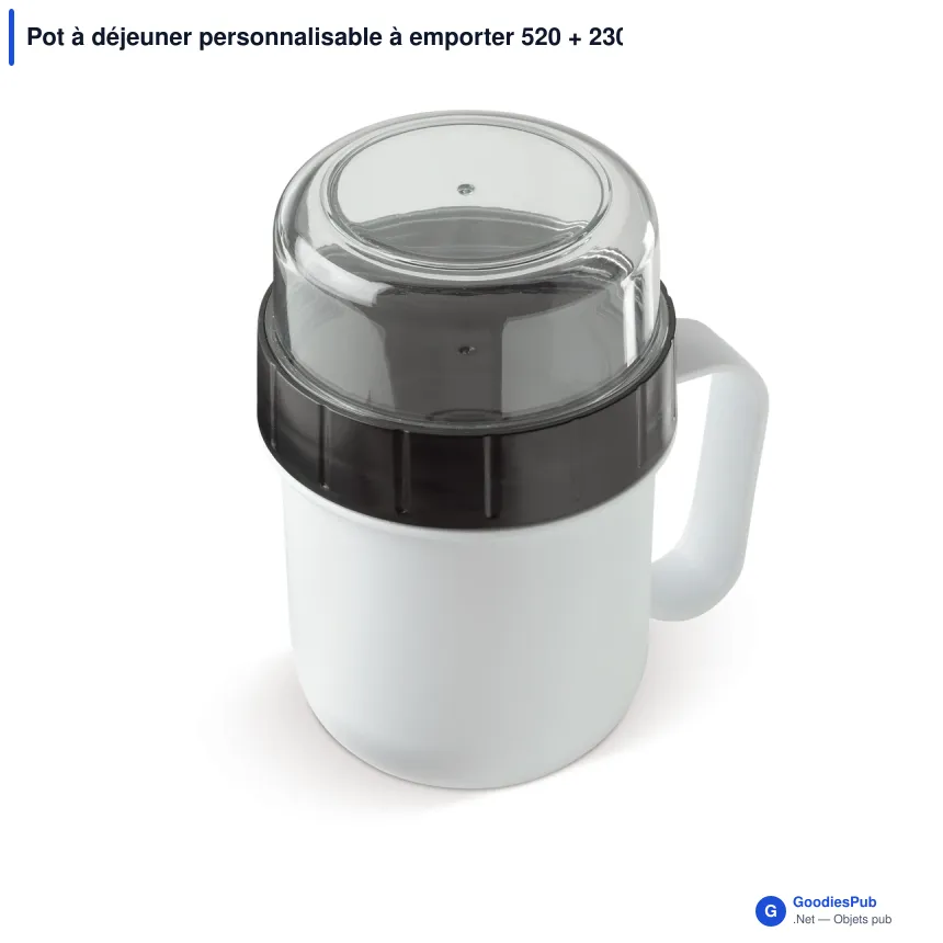 Pot à déjeuner personnalisable à emporter 520 + 230 ml avec logo - Duo - Image 2