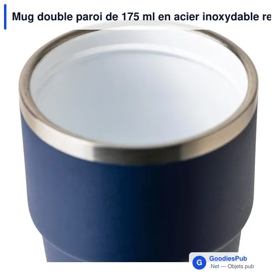 Mug double paroi de 175 ml en acier inoxydable recyclé Oli - Image 11