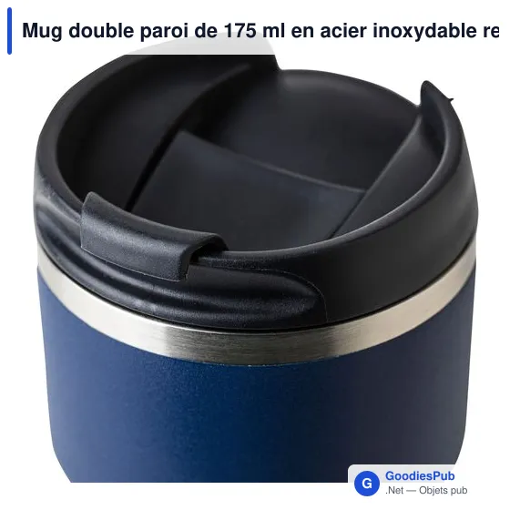 Mug double paroi de 175 ml en acier inoxydable recyclé Oli - Image 14
