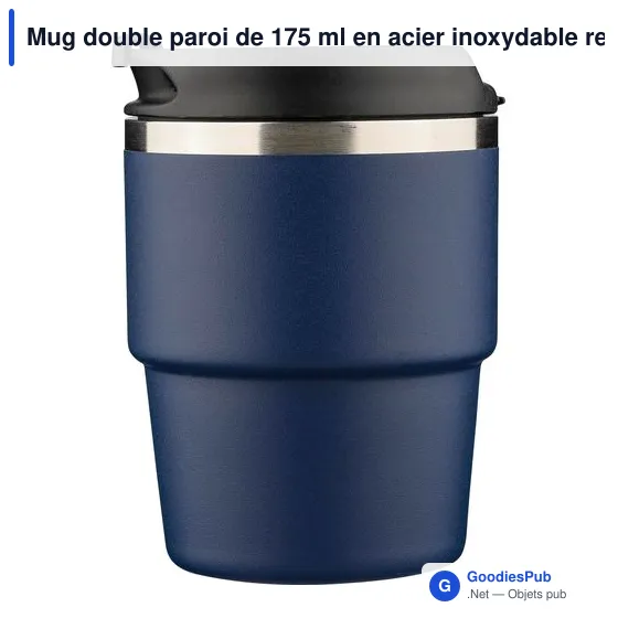 Mug double paroi de 175 ml en acier inoxydable recyclé Oli - Image 19