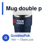 Mug double paroi de 175 ml en acier inoxydable recyclé Oli - Miniature 3