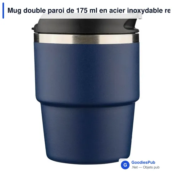 Mug double paroi de 175 ml en acier inoxydable recyclé Oli - Image 21