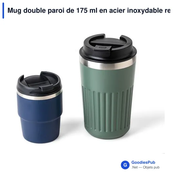 Mug double paroi de 175 ml en acier inoxydable recyclé Oli - Image 22