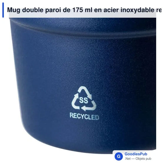 Mug double paroi de 175 ml en acier inoxydable recyclé Oli - Image 28