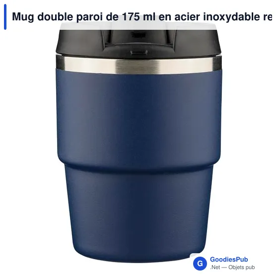 Mug double paroi de 175 ml en acier inoxydable recyclé Oli - Image 5