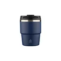 Variante bleu - Mug double paroi de 175 ml en acier inoxydable recyclé Oli