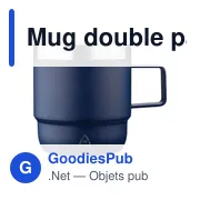 Mug double paroi de 180 ml en acier inoxydable recyclé Lilia - Miniature 1