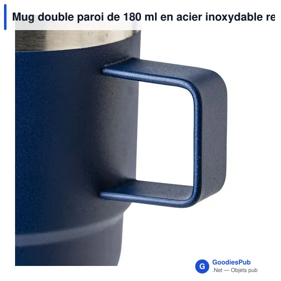 Mug double paroi de 180 ml en acier inoxydable recyclé Lilia - Image 11