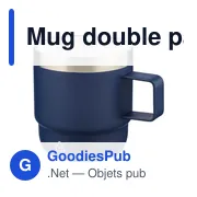 Mug double paroi de 180 ml en acier inoxydable recyclé Lilia - Miniature 14