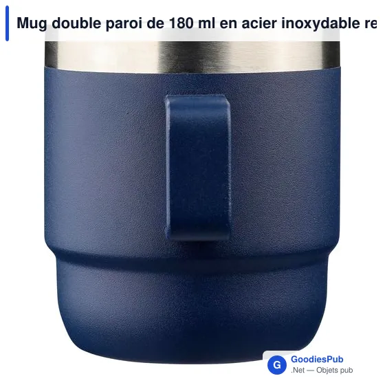 Mug double paroi de 180 ml en acier inoxydable recyclé Lilia - Image 16