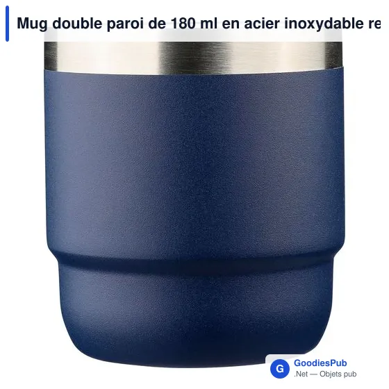 Mug double paroi de 180 ml en acier inoxydable recyclé Lilia - Image 18