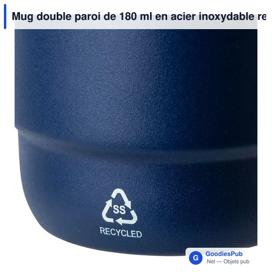 Mug double paroi de 180 ml en acier inoxydable recyclé Lilia - Image 21