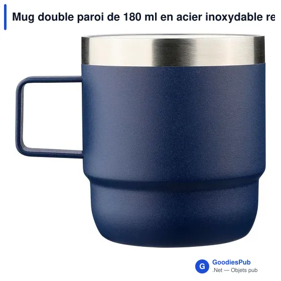 Mug double paroi de 180 ml en acier inoxydable recyclé Lilia - Image 29
