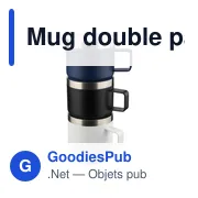 Mug double paroi de 180 ml en acier inoxydable recyclé Lilia - Miniature 31