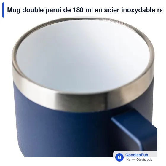 Mug double paroi de 180 ml en acier inoxydable recyclé Lilia - Image 10