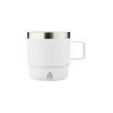 Variante blanc - Mug double paroi de 180 ml en acier inoxydable recyclé Lilia