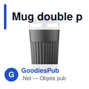 Mug double paroi en acier inoxydable recyclé de 400 ml Chiara - Miniature 1