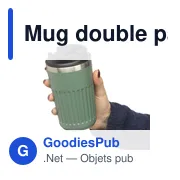 Mug double paroi en acier inoxydable recyclé de 400 ml Chiara - Miniature 44