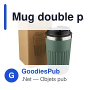 Mug double paroi en acier inoxydable recyclé de 400 ml Chiara - Miniature 6