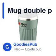 Mug double paroi en acier inoxydable recyclé de 400 ml Chiara - Miniature 57